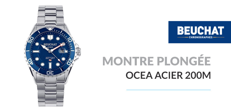 Montre Plongee Ocea Acier 200m Beuchat Chronographes