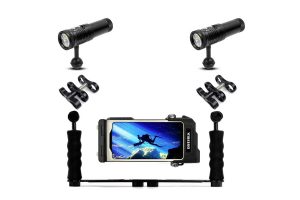 Pack caisson smartphone divevolk seatouch 3 plus deux eclairages v17 - Hi-Max